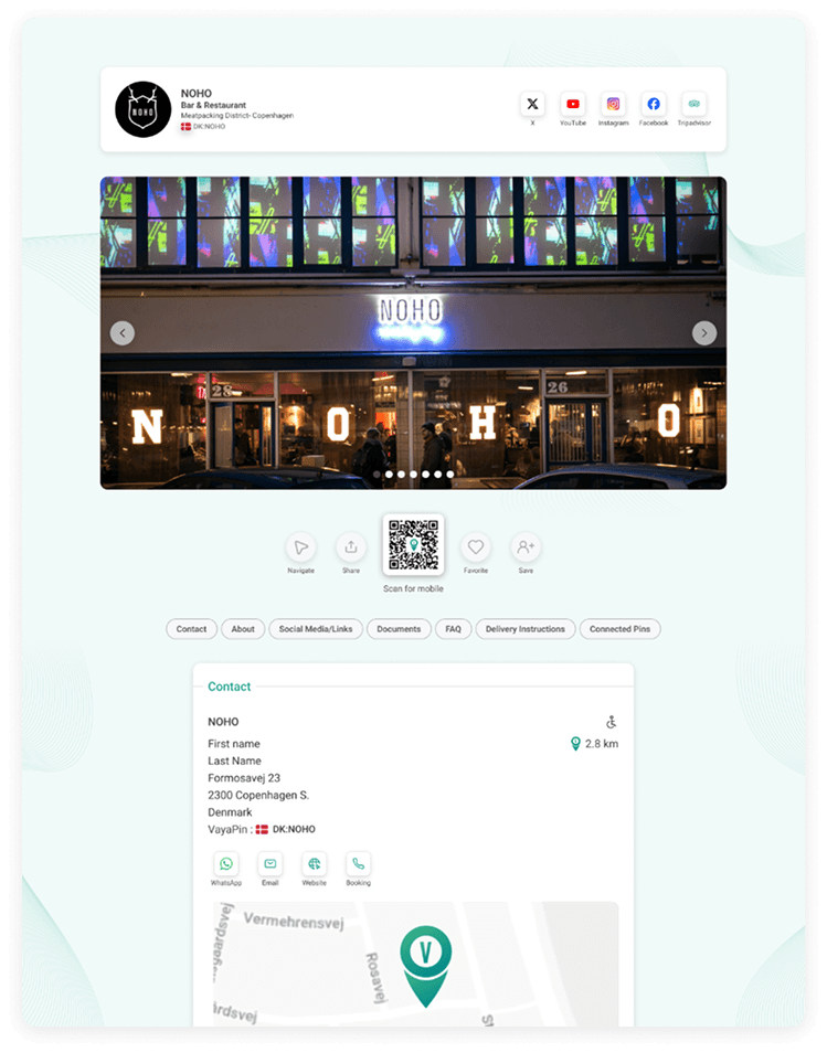View of the pin details page
