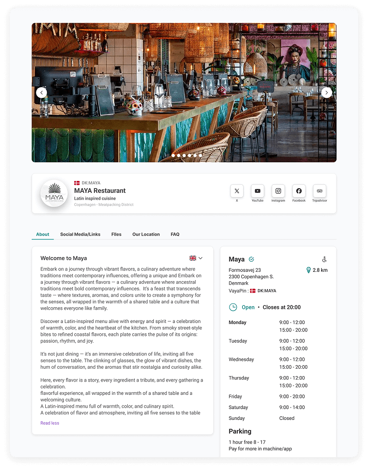 View of the pin details page