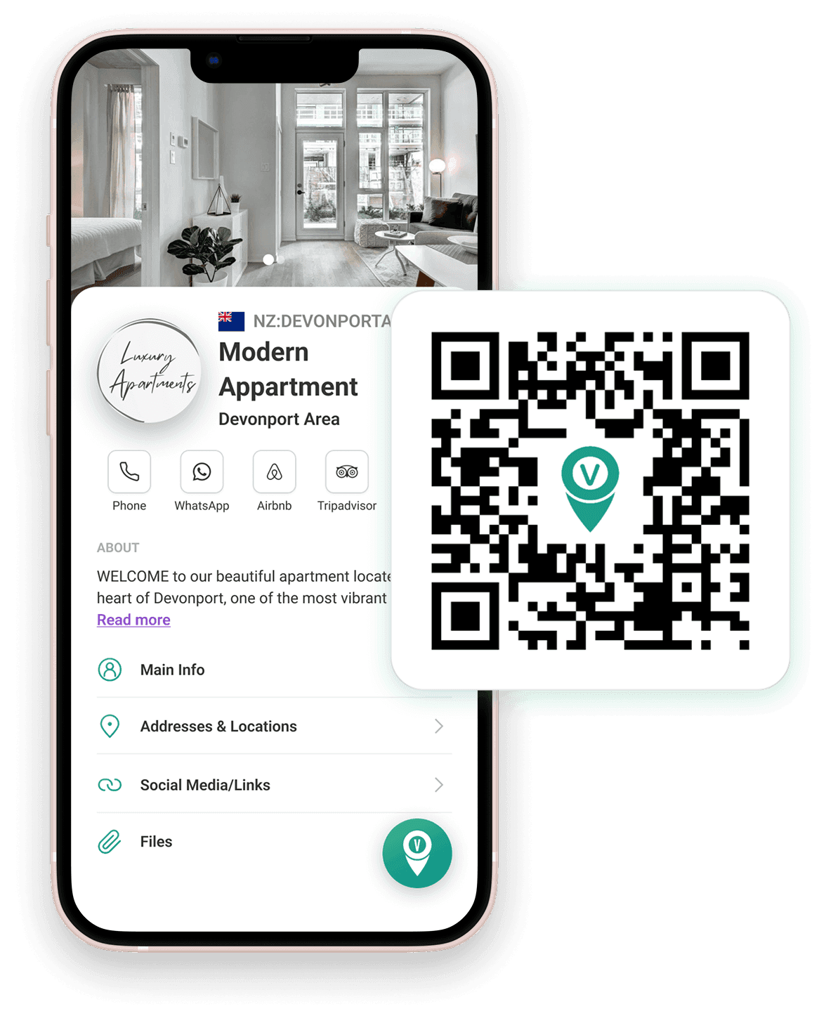 VayaPin mobile app showing a QR code